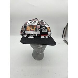 Born‎ Fly Hat Cap Snap Back Black White Graphic BFLY Flyest By Nature Mens Urban